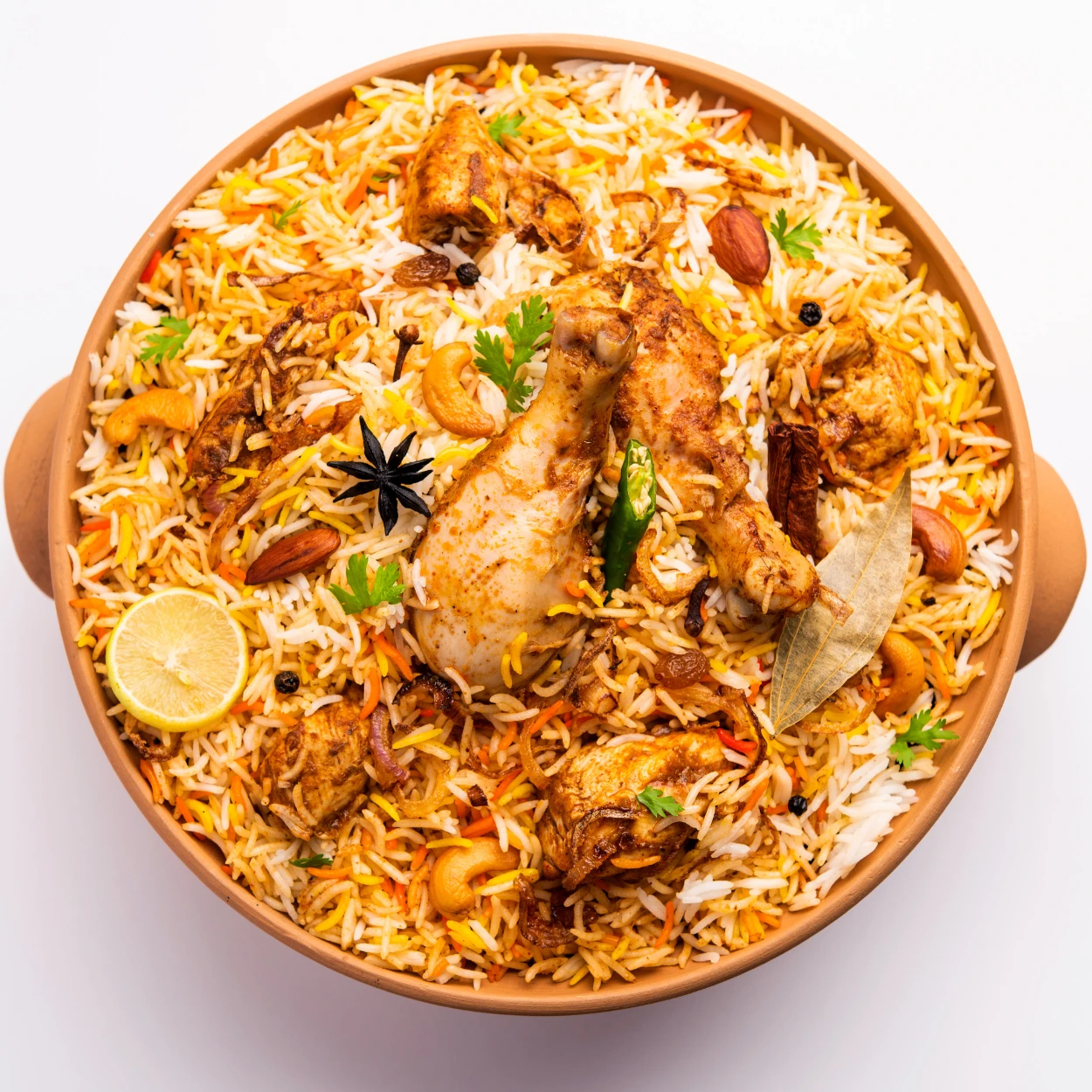 Chicken dum biryani handi